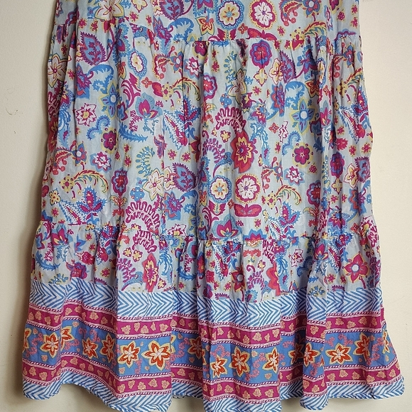 Talbots Pink and Blue Scoop Neck Maxi Sundress - Picture 2 of 12